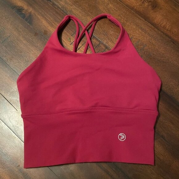 Crisscross Back Red Sports Bra - Picture 1 of 3